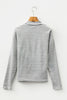 Gray Stripe Ribbed High Neck Slim Fit Long Sleeve Top