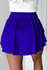 Dark Blue Drawstring High Waist Lined Tennis Skorts