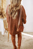 Burgundy Cable Knit Drop Shoulder Loose Fit Sweater Dress