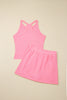 Sachet Pink Slim Tank Top Elastic Waist Mini Skort 2pcs Outfit