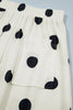 Beige Polka Dot Wide Leg Elastic Waist Casual Pants