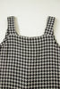 Red Houndstooth Print V Neck Sleeveless Mini Dress