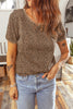 Khaki Fierce Leopard Crew Neck T Shirt