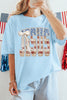 Light Blue Patriotic JESUS Letter Print Shift T Shirt