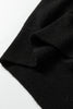 Black Contrast Striped Trim V Neck Varsity Sweater