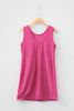 Rose Red Corduroy Sleeveless Mini Dress With Patched Pockets