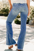 Ashleigh Blue Cut out Side Frayed Hemline Flare Jeans