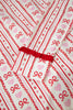 Red Sweet Floral Heart Bow Print Contrast Trim Long Sleeve Shirt Pajama Short Set