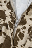 Brown Western Cow Print Cargo Pocket Denim Jacket