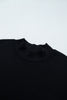 Black Solid Color Oversized Mock Neck Sweatshirt