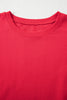 Racing Red Striped Patchwork Sleeve Colorblock Sweatshirt