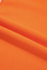 Grapefruit Orange Polka Dot Letter Print Contrast Trim Mock Neck Sweatshirt