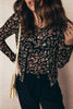 Black Floral Print Mesh Tank Button Front Slim Cardigan 2pcs Set