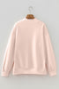Apricot Pink Oversize Mock Neck Sweatshirt