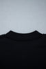 Black Oversize Drop Shoulder Reversible Mock Neck Sweatshirt