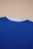Racing Red Polka Dot Trim Baggy Pullover 2pcs Short Set