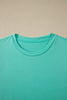 Mint Green Casual Plain Crew Neck Tee