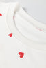 Fiery Red Tiny Hearts Printed Long Sleeve Top Drawstring Lounge Pant Set