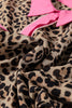 Brown Contrast Trim Leopard Top and Pant Set