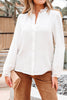 White Lace Patchwork Buttoned Stand Neck Loose Shirt