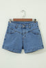 Ivy Seam Detail Pocketed Cuffed Hem Denim Shorts