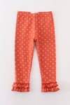 Platinum rust dot ruffle girl pants