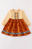 Platinum Yellow halloween print stripe dress