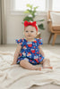 CUPCAKE ROYAL BLUE PATRIOTIC BABY BODYSUIT DRESS.