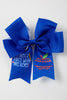 Blue floral hair bow
