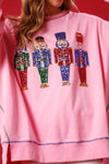 Pink sequins nutcracker  sweatshirt for adult