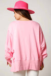 Pink christmas candy cane sequins shirt - Women