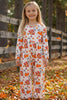 TURKEY PRINTED GIRLS JUMPSUIT WITH BACK BUTTONS.