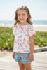 SWEET SUMMER, ICE CREAM, SEA SHELL PRINTED TUNIC & DENIM SHORTS.