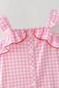 Pink Gingham and Strawberry Embroidered Dress