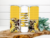 Yellow Sunflower Cheetah Cow Mini Tumbler