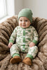 GREEN DUCK PRINTED BABY ROMPER WITH SNAPS.