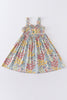 Platinum floral print strap girls dress