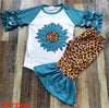 TEAL SUNFLOWER LEOPARD SET