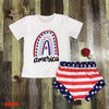 RED WHITE AND BLUE BUMMIE SET