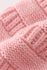 Pink pompom cable beanie hat