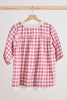 Pink gingham flannel lace  dress