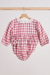 Pink lace flannel gingham bubble