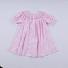Pink christmas tree hand smocked dress