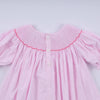 Pink christmas tree hand smocked dress