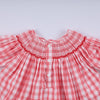 Red christmas santa claus hand smocked plaid bloomer set