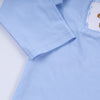 Blue gingerbread hand smocked gingham pants set
