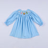 Blue nativity hand smocked dress
