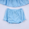 Blue nativity hand smocked bloomer set