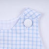 Blue character hand smocked gingham bubble