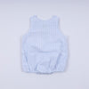 Blue character hand smocked gingham bubble